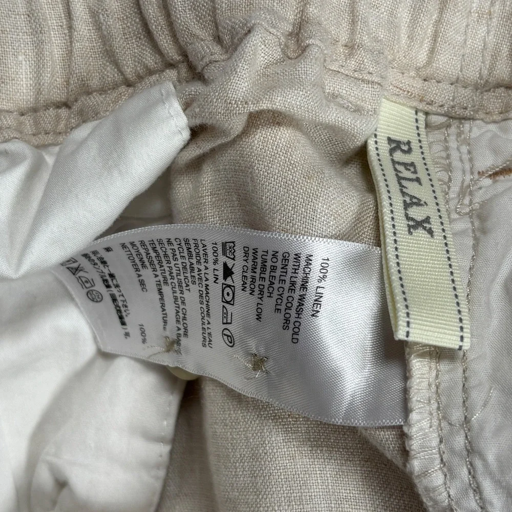 Tommy Bahama 100% Linen Cargo Pants Mens XXL Beige Relax Drawstring Waist
